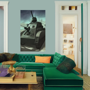 Tankerna på slagfältet AI Art Poster
