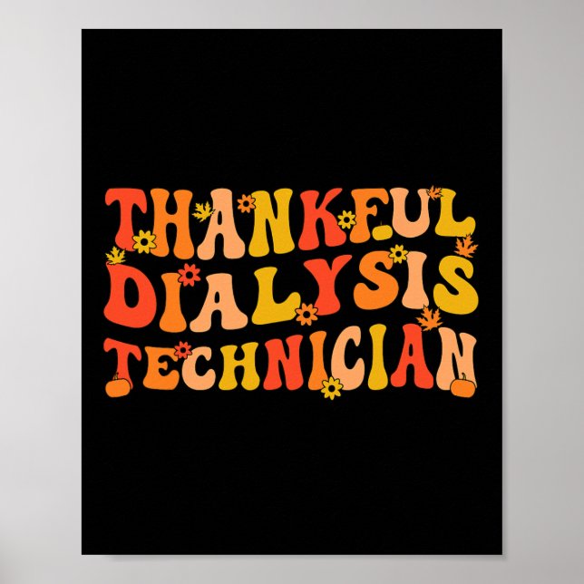 Tankfull dialystekniker Thanksgiving Dialys Poster (Framsidan)