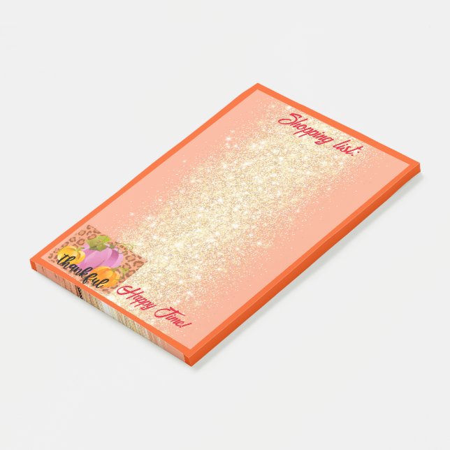 Tankfull höst Anpassa text och Färg Post-it Block (Vinklad)