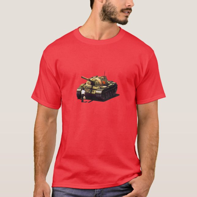 tankmanen av tiananmen kvadrerar - rött tee (Framsida)