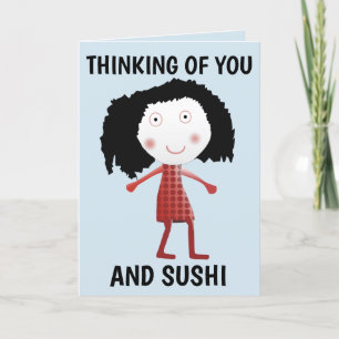 TÄNKNING AV DIG OCH SUSHI GREETING CARDS HELGKORT