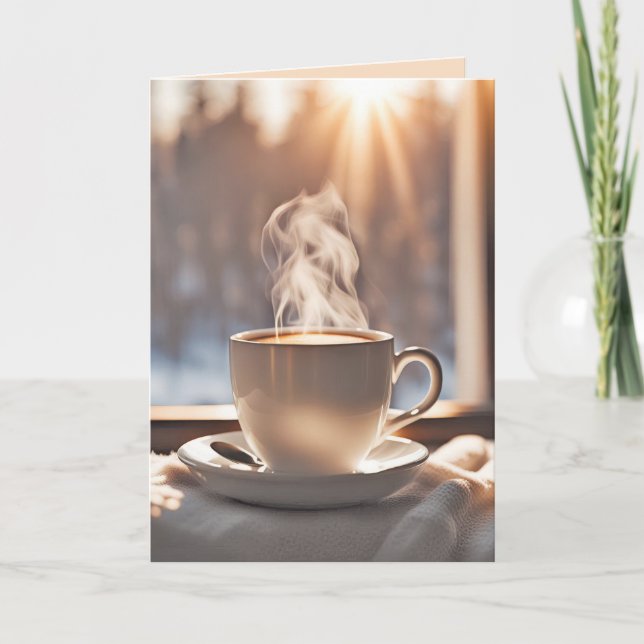 Tankning av kaffe efter vinter kort (Framsida)