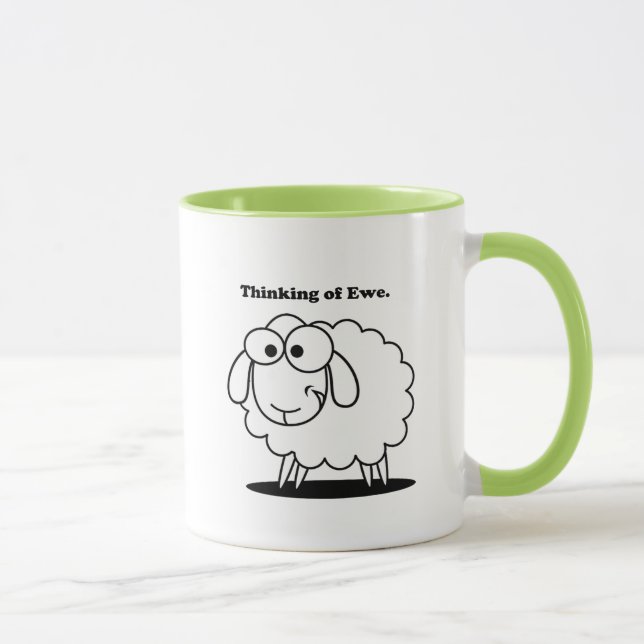 Tankning av Tecknaden Ewe Lamb Sheep Cute Mugg (Höger)