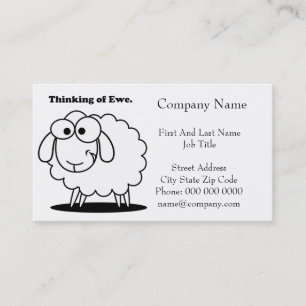 Tankning av Tecknaden Ewe Lamb Sheep Cute Visitkort