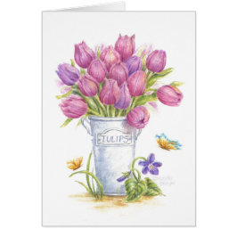 Tankning av You Card Tulips in Pail Hälsningskort