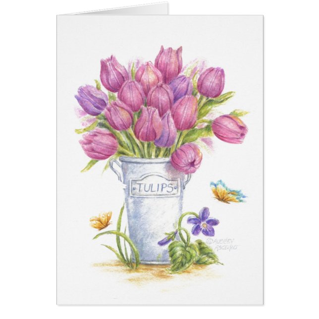 Tankning av You Card Tulips in Pail Hälsningskort (Framsidan)