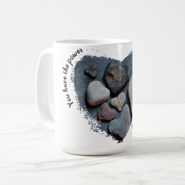 Tankning om er-Kärlek Sten-Hjärtformade Sten Kaffemugg (Framsida vänster)