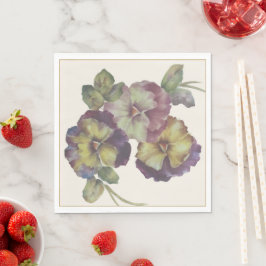 Tänkta blomsterpappersservetter | Elegant trädgård Pappersservett