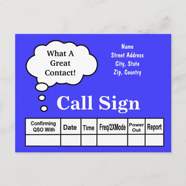 Tänkte att Bubble Ham Radio QSL-kort anpassar det! Vykort (Framsida)