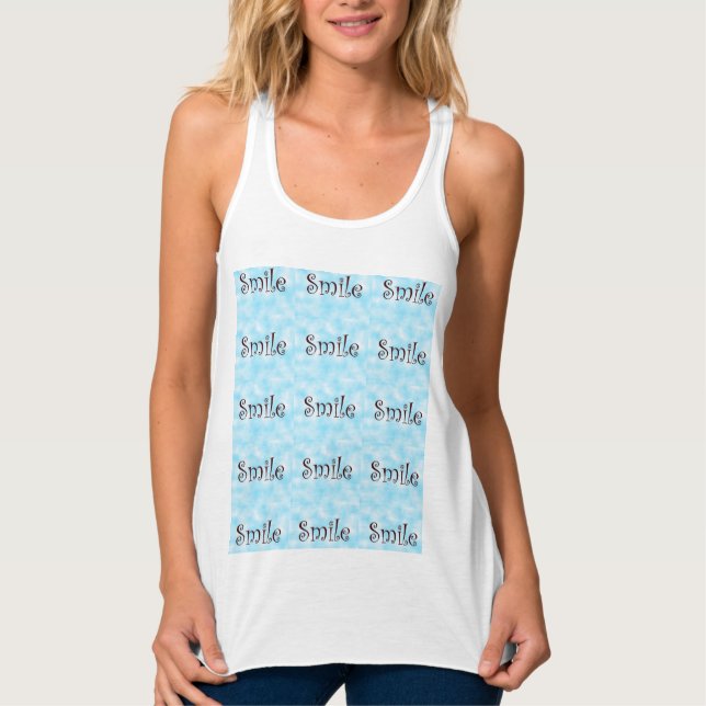 Tanktop av sjöpärla linne med racerback  (Framsida)