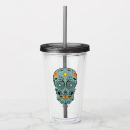 Tanktop av sockerskull (Day of the dead) (blått) Take Away Mugg