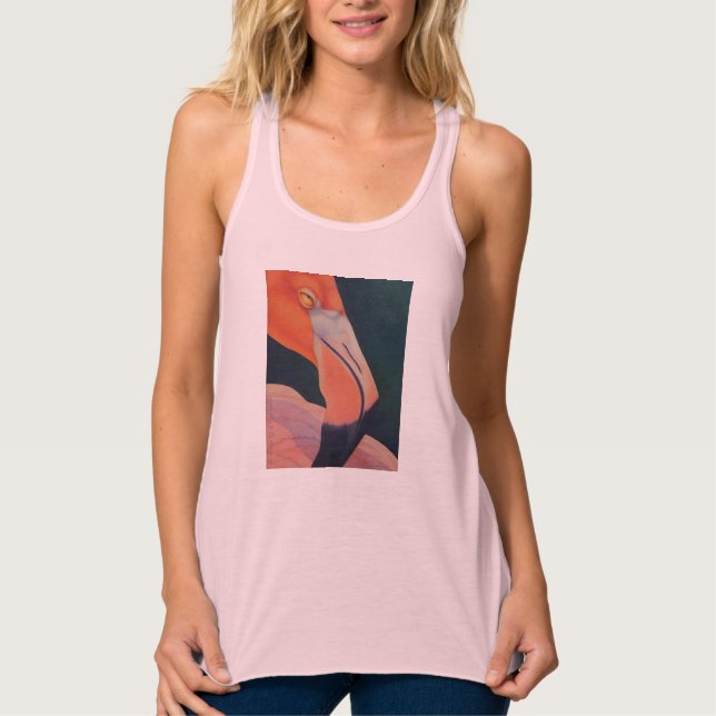 Tanktop för FlamingoRacerbaksida Linne Med Racerback (Framsida)