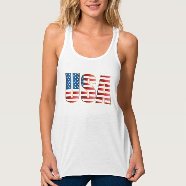 Tanktop för kvinnor - USA Linne Med Racerback (Framsida)