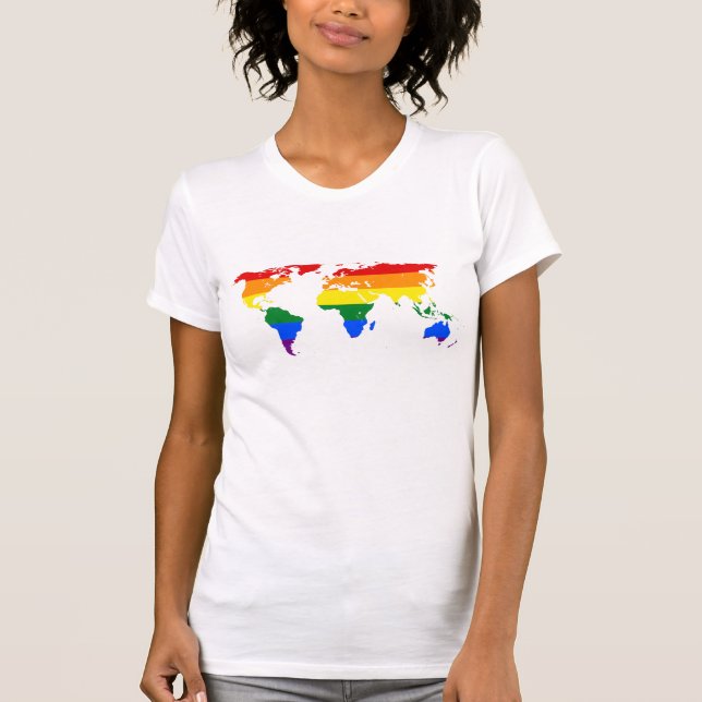 Tanktop för världskarta över HBT-pride T-shirt (Framsida)