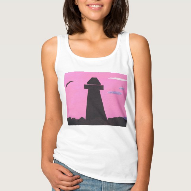 Tanktop med fyr-scen tee shirt (Framsida)