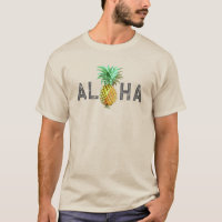 Tanktopet Aloha Text & Pineapple Tropical Design