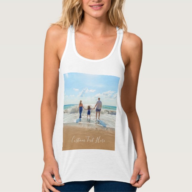 Tanktopet anpassningsbar fototext - Familjedesign Linne Med Racerback (Framsida)