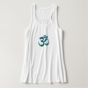Tanktopet Aqua & Grönt Om Symbol Flowy Yoga Linne Med Racerback