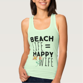 Tanktopet Beach Life Lycklig Maka Linne Med Racerback