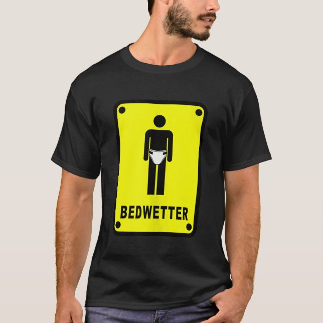Tanktopet BEDWETTER för varningstecken T Shirt (Framsida)