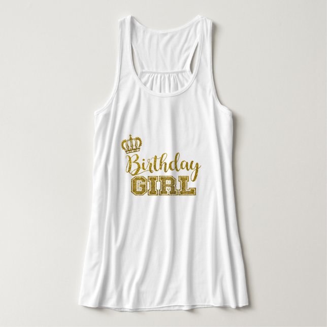 Tanktopet Birthday Girl Linne Med Racerback (Design framsida)