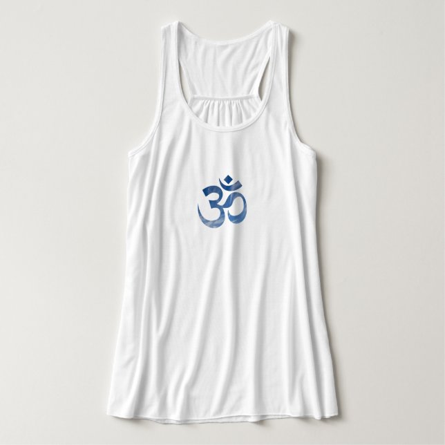 Tanktopet blå himmel molds OM Symbol Flowy Yoga Linne Med Racerback (Design framsida)