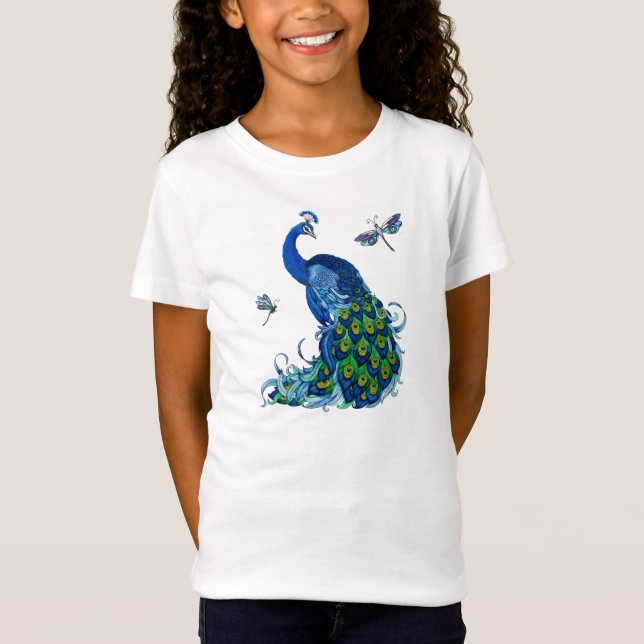 Tanktopet Classic Peacock and Dragonfly Design T Shirt (Framsida)