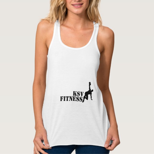 Tanktopet Din Anpassningsbar Kvinnor i Slim Fit Ra Linne Med Racerback (Framsida)