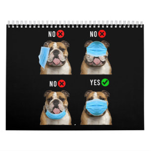 Tanktopet Engelsk bulldog Höger Bära Ansikte Mask Kalender