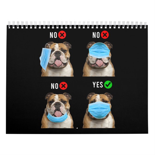 Tanktopet Engelsk bulldog Höger Bära Ansikte Mask Kalender (Omslag)