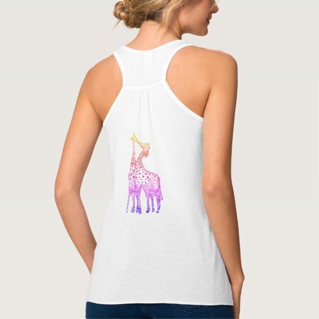 Tanktopet för afrikanska Giraffes Kiss Art Women Linne Med Racerback (Baksida)