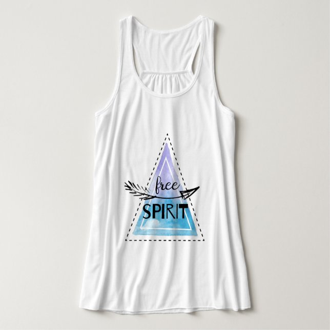 Tanktopet Free Spirit Bohemian Stil Linne Med Racerback (Design framsida)
