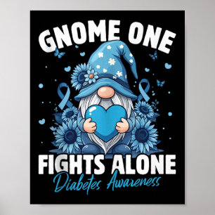 Tanktopet Gnome One Fight Ensam Diabetes Awareness Poster