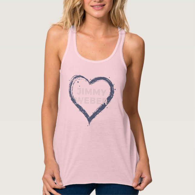 Tanktopet jimmy Weber Black & Blue Heart Linne Med Racerback (Framsida)