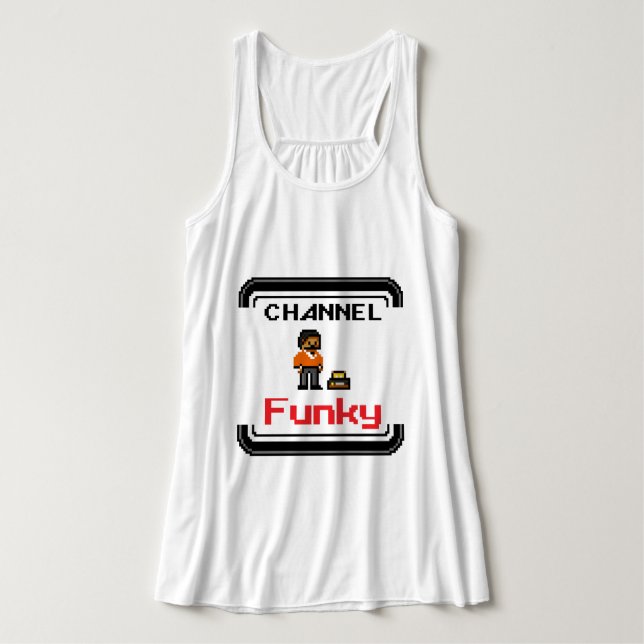 Tanktopet Kanal Funky Pixel Art T-Shirt Linne Med Racerback (Design framsida)