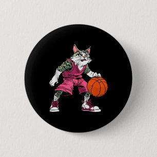 Tanktopet Kat Basketball Player _ Basketball Cat Knapp