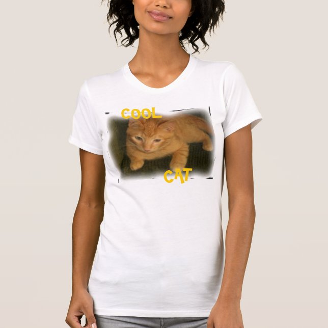 Tanktopet Kattunge ’COOLA CAT’ Womens’ Womens Tee (Framsida)