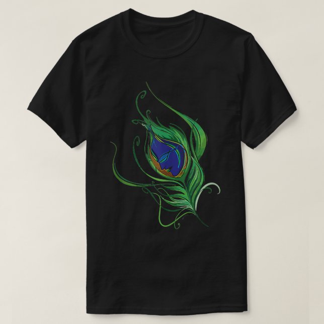 Tanktopet Lord Krishna, konstgjord Peacock Feather T Shirt (Design framsida)