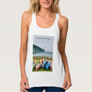 Tanktopet Mackinac Bridge och Canoes Linne Med Racerback