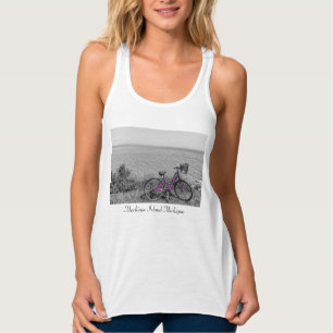 Tanktopet Mackinac Island Bike Selective Färg Linne Med Racerback