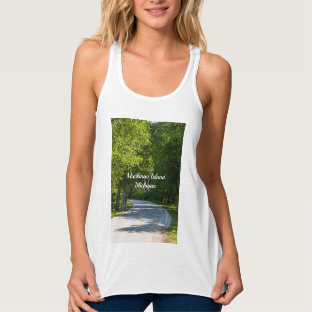 Tanktopet Mackinac Sjö Shore Drive Linne Med Racerback (Framsida)