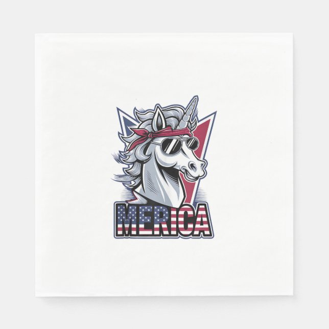 Tanktopet Merica Coola Unicorn Patriotic Vibes Pappersservett (Framsidan)