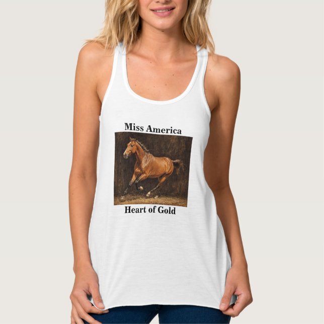 Tanktopet MISS AMERICA Linne Med Racerback (Framsida)