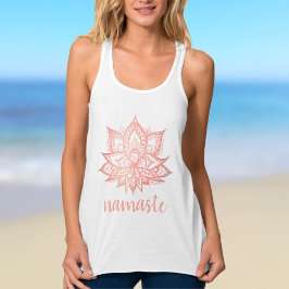Tanktopet Namaste Ro Guld Lotus Flower Yoga Linne Med Racerback