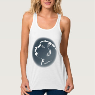 Tanktopet Newfoundland Shirt Personlig Puppy Hund Linne Med Racerback