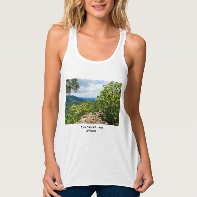 Tanktopet Ozark National Forest Cliff View Linne Med Racerback (Framsida)