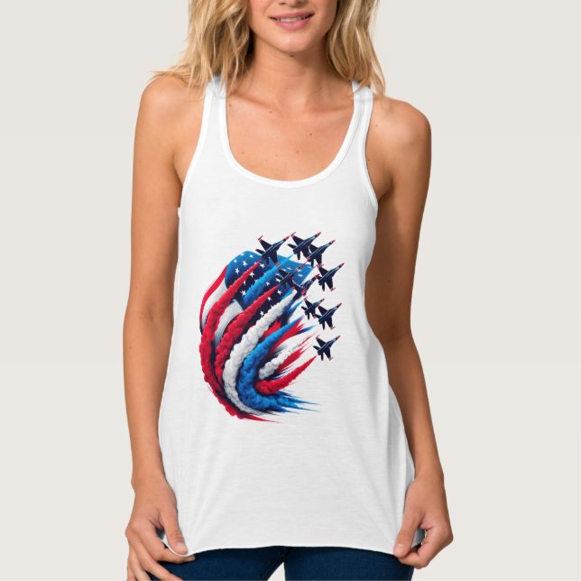 Tanktopet Patriotic Women's Racerback Linne Med Racerback (Framsida)