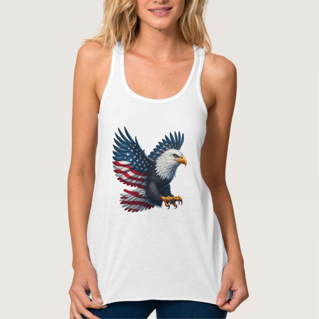 Tanktopet Patriotic Women's Racerback Linne Med Racerback (Framsida)