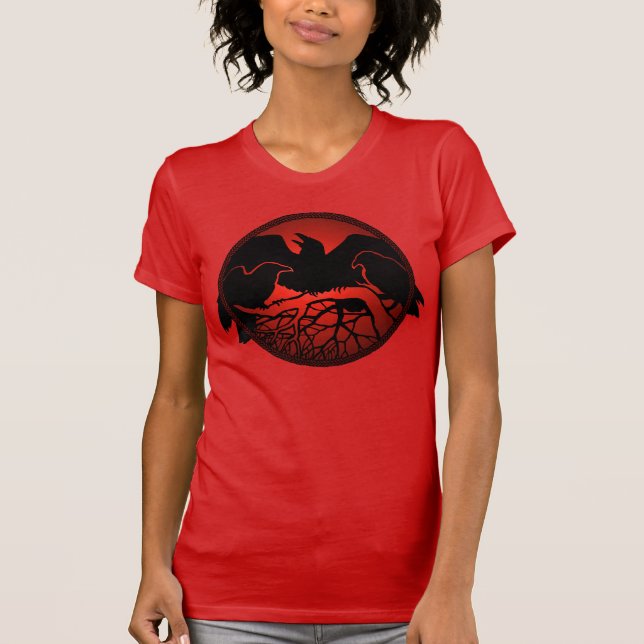 Tanktopet Raven Art Dam Shirt T Shirt (Framsida)