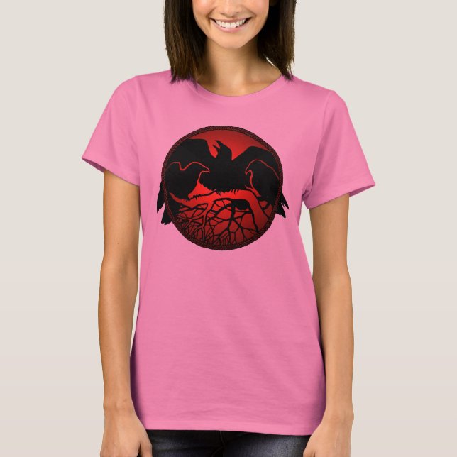 Tanktopet Raven Art Dam Shirt T-shirt (Framsida)